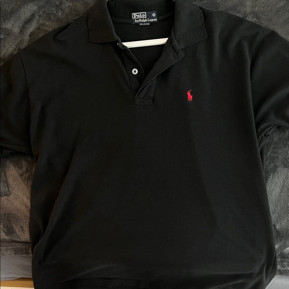 Polo by Ralph Lauren Black Polo Shirt with Red Logo